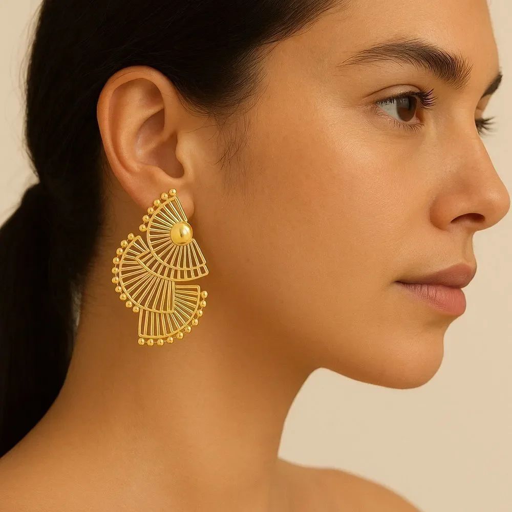 Fan-ShapedโEarringsโQ266